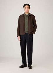 Men's Cashmere Polo Shirt in Khaki