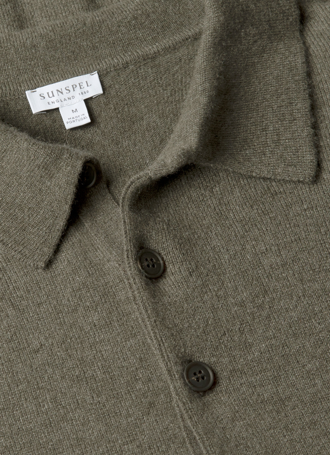 Men's Cashmere Polo Shirt in Khaki