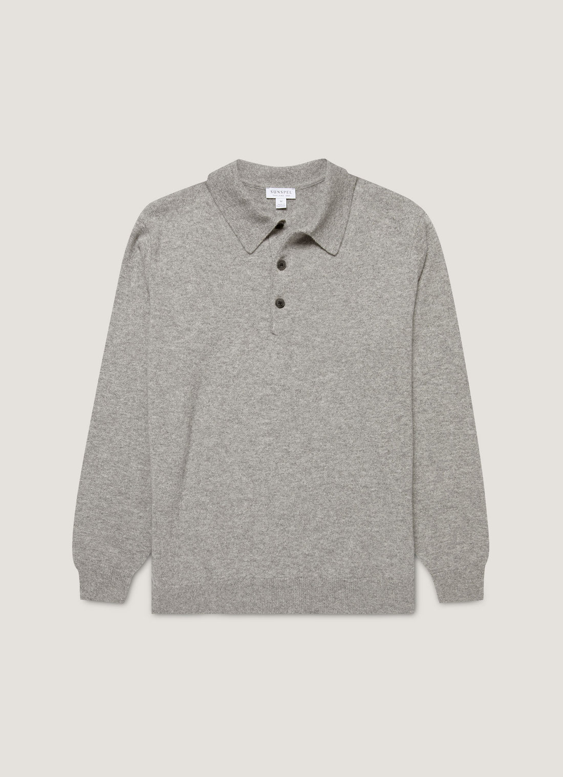 Men's Cashmere Polo Shirt in Grey Melange