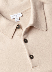 Men's Cashmere Knitted Polo Shirt in Swansdown