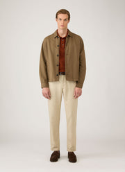 Men's Cotton Mesh Polo in Rust