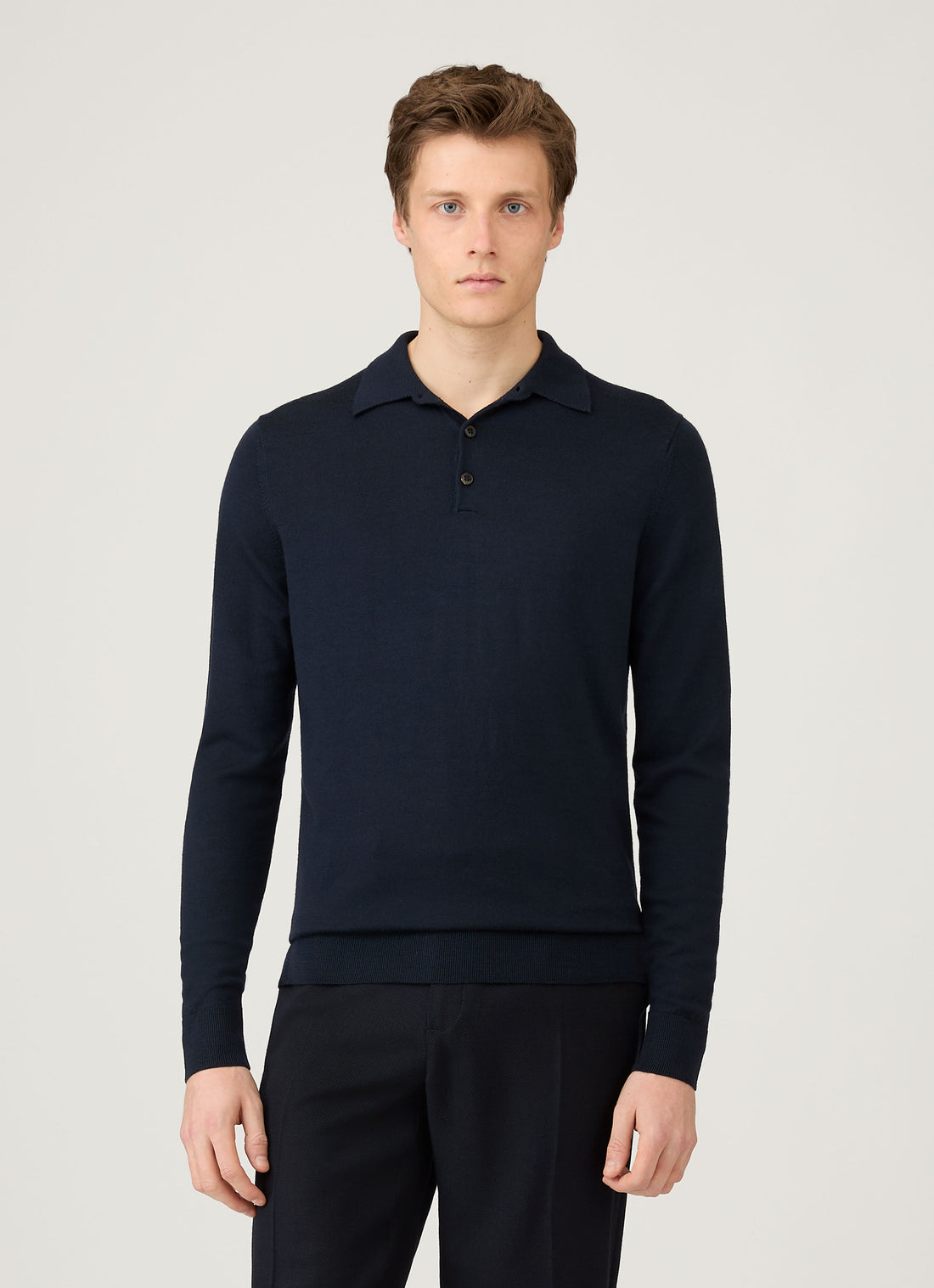 Extra‑Fine Merino Knitted Polo Shirt