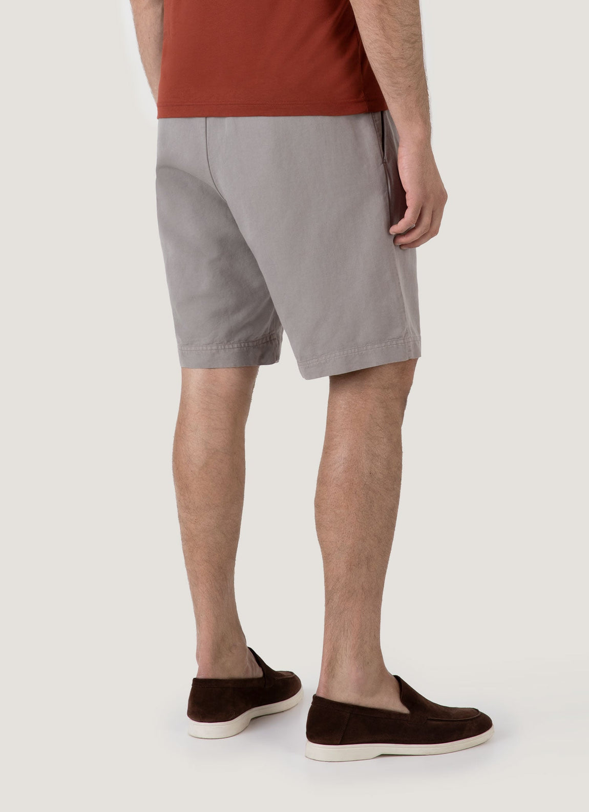 Men's Cotton Linen Drawstring Shorts in Pewter