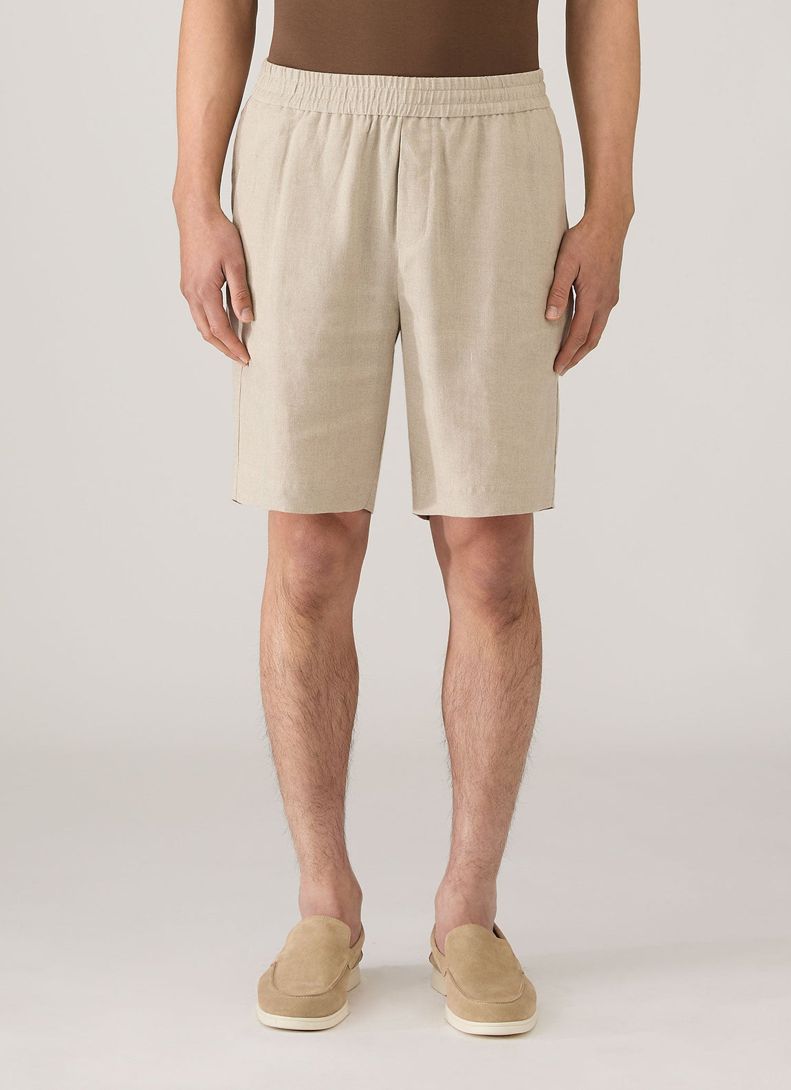 Men's Linen Drawstring Short in Sand
