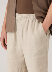 Men's Linen Drawstring Short in Sand