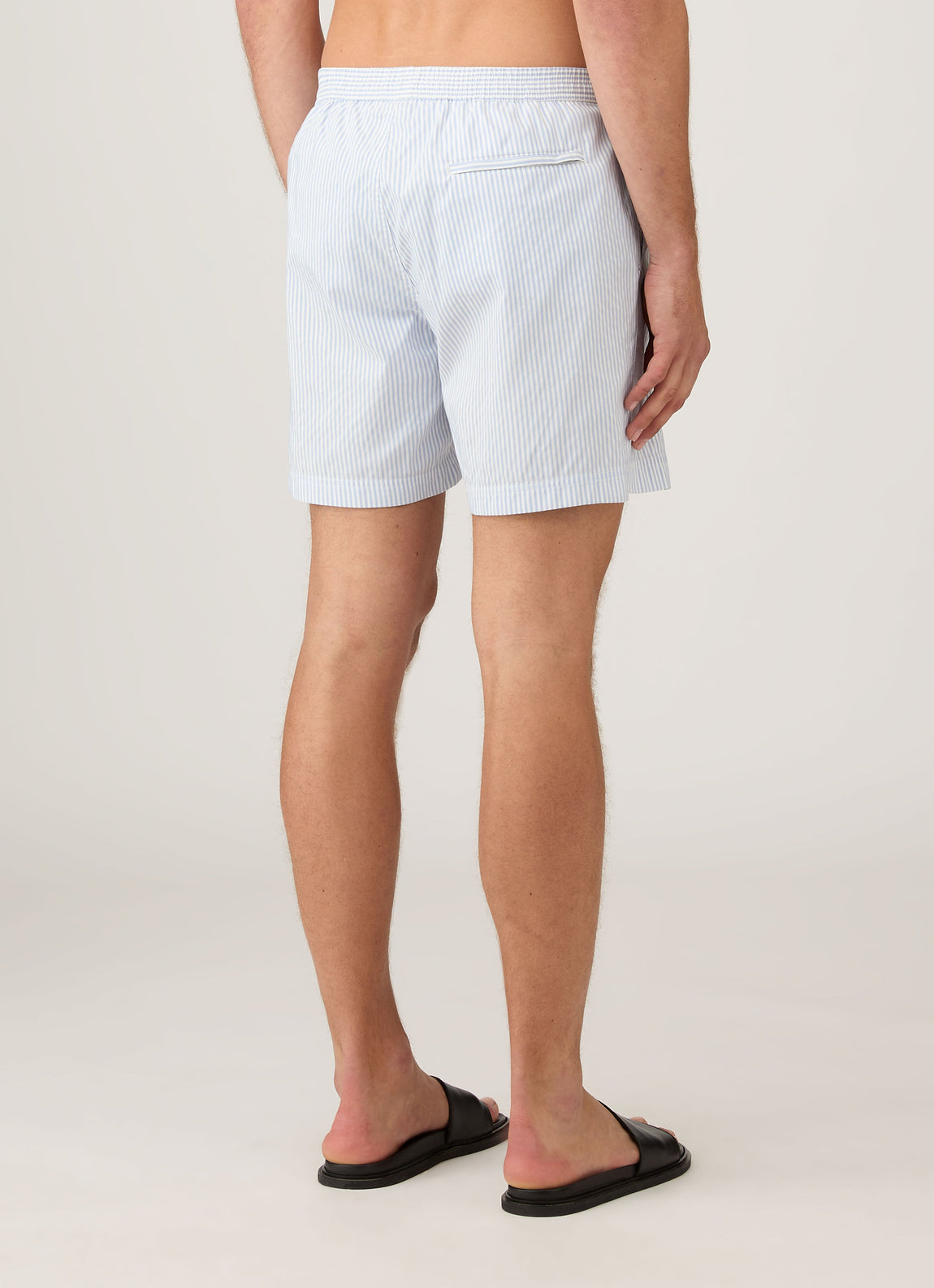 Men's Drawstring Swim Shorts in White/Cool Blue