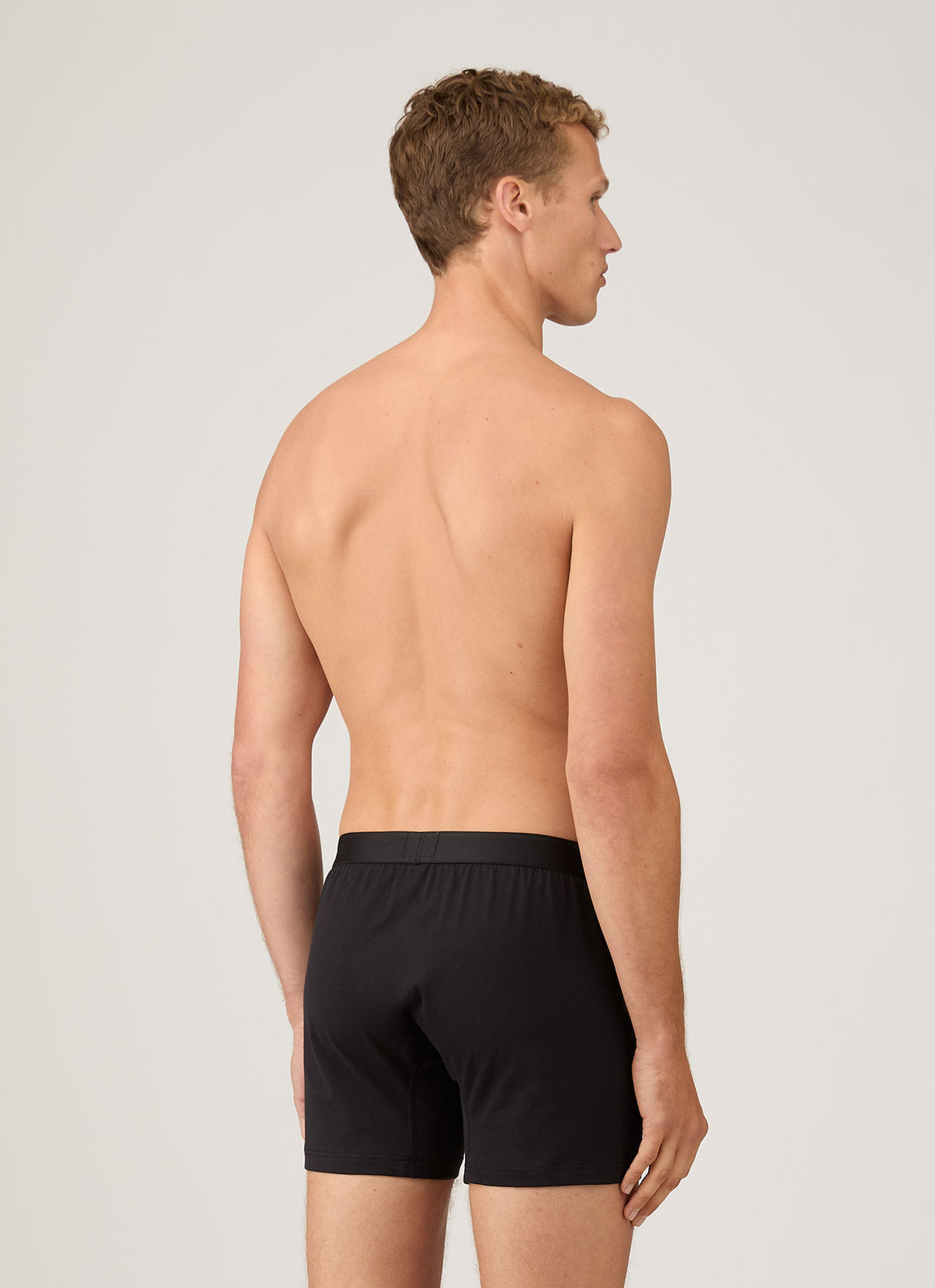 Men's Superfine Cotton Two-Button Boxer Briefs in Black