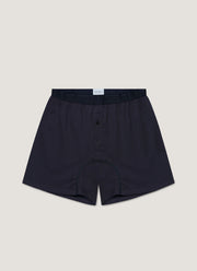Men's Superfine Cotton Two-Button Boxer Briefs in Navy
