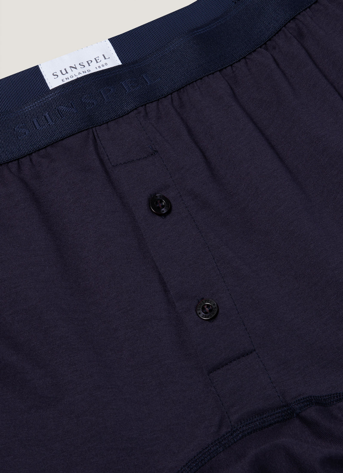 Men's Superfine Cotton Two-Button Boxer Briefs in Navy