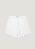 Men's Cellular Cotton One-Button Boxer Short in White