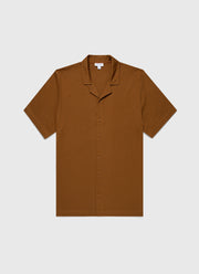 Men's Riviera Camp Collar Shirt in Golden Brown