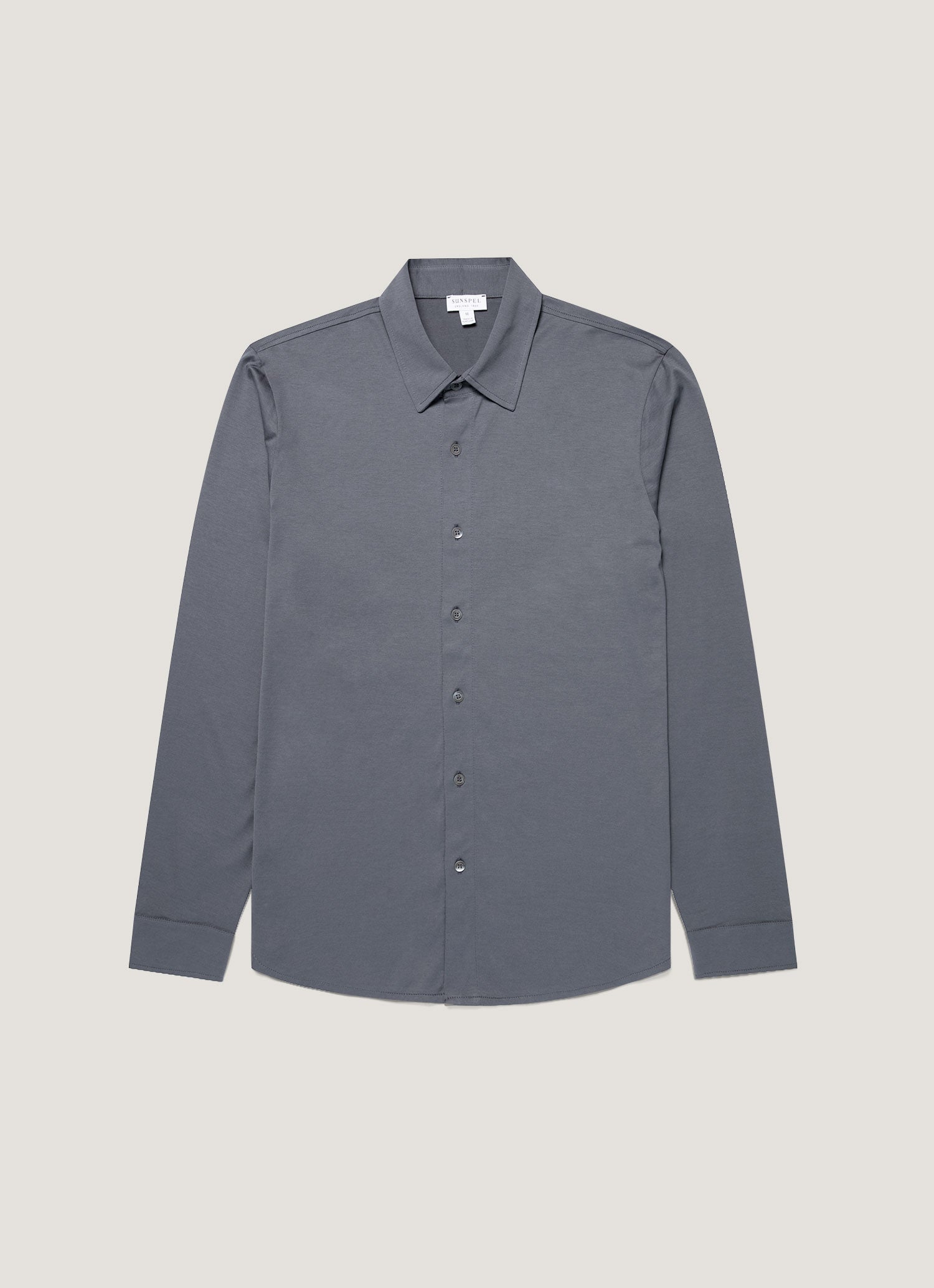 Men's Classic Jersey Shirt in Slate Blue | Sunspel