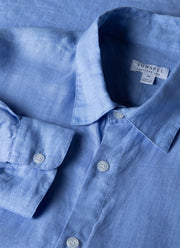 Men's Linen Shirt in Cool Blue