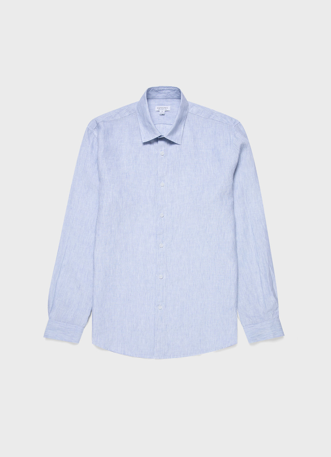 Men's Linen Shirt in Blue/White