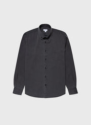 Men's Button Down Denim Shirt in Black Denim Wash