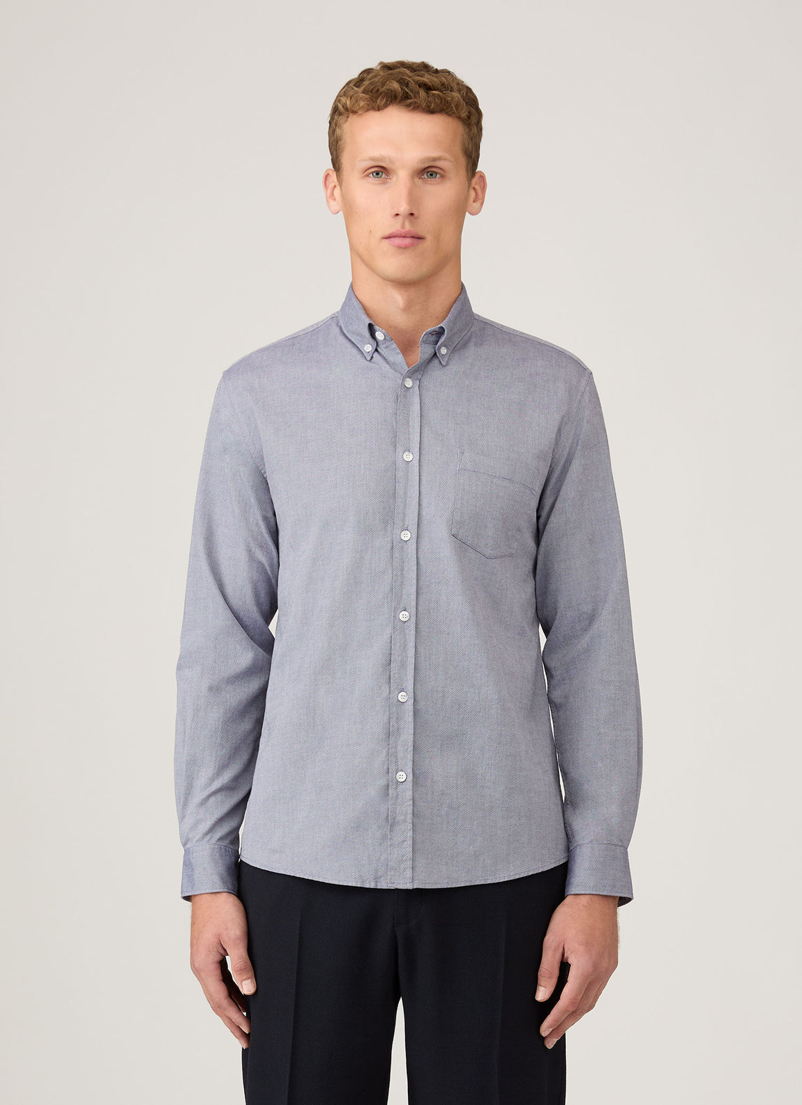 Men's Button Down Oxford Shirt in Dark Blue