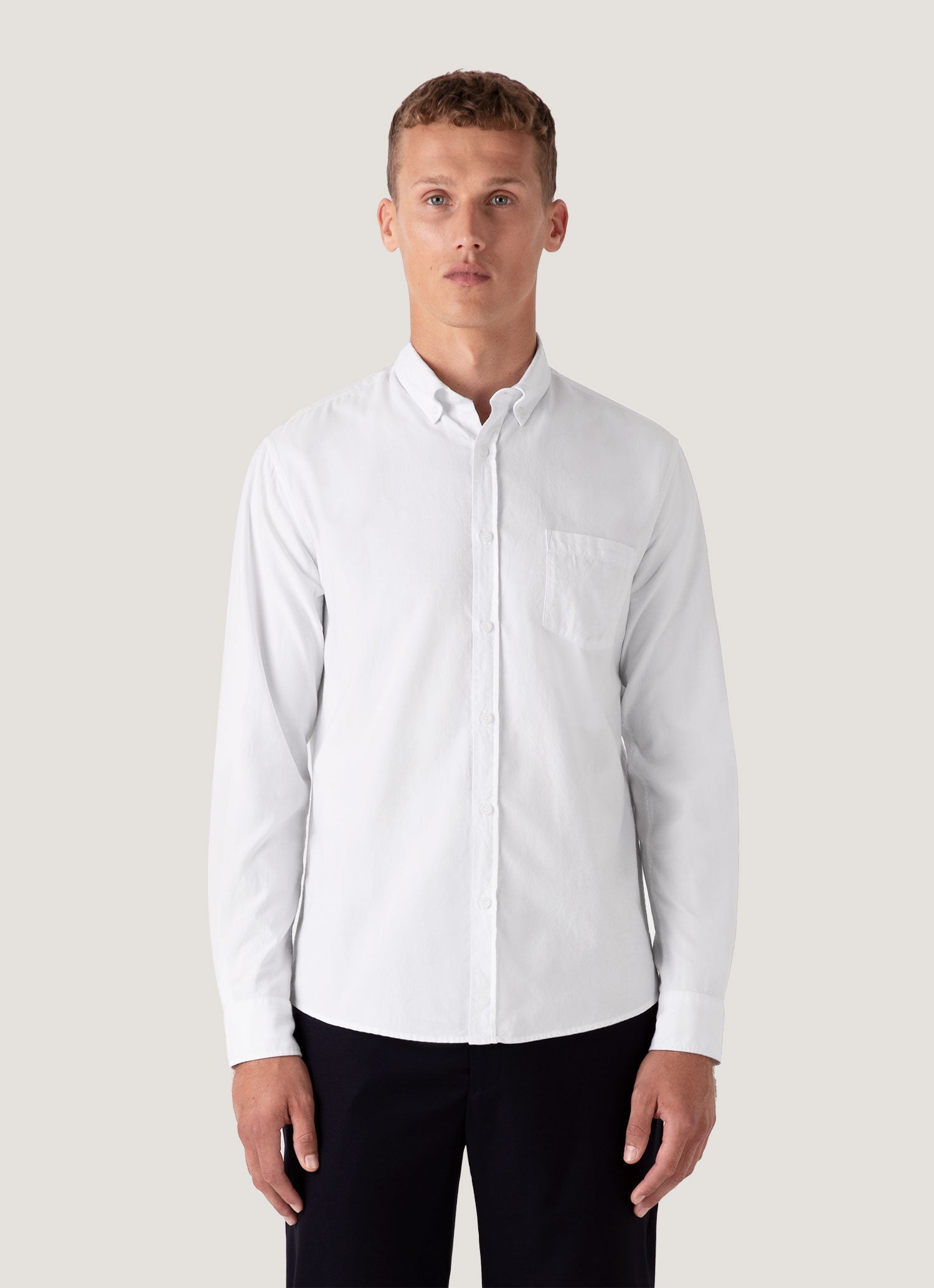Men's Button Down Oxford Shirt in White