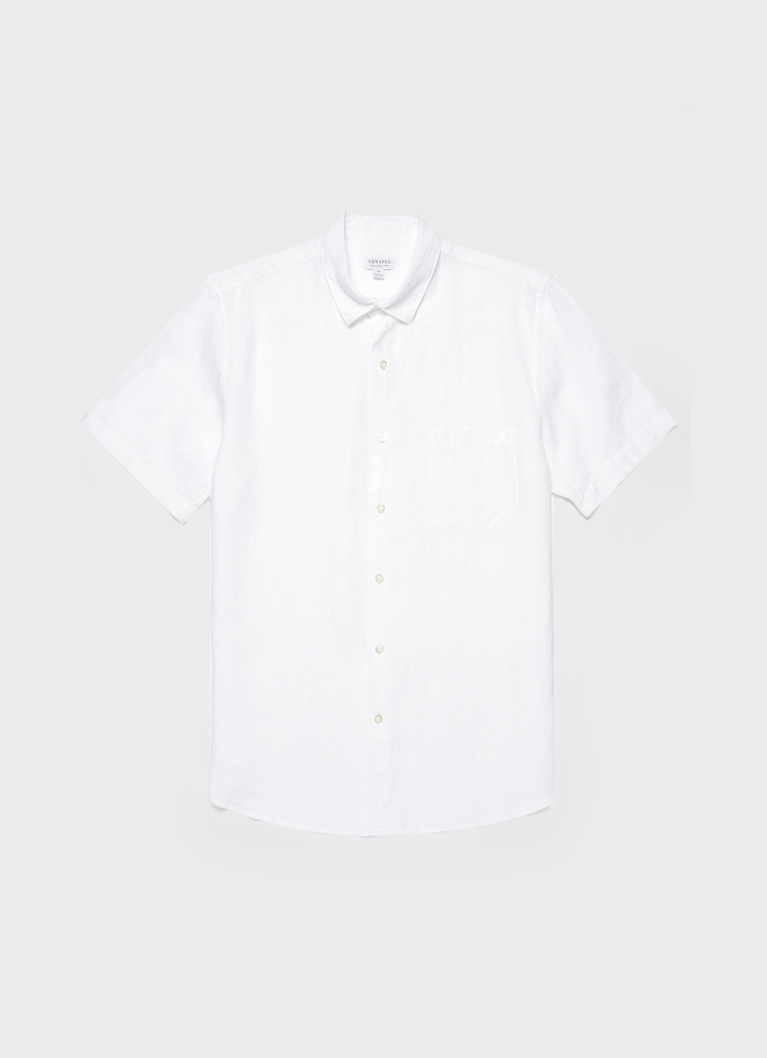 Men's Short Sleeve Linen Shirt in White