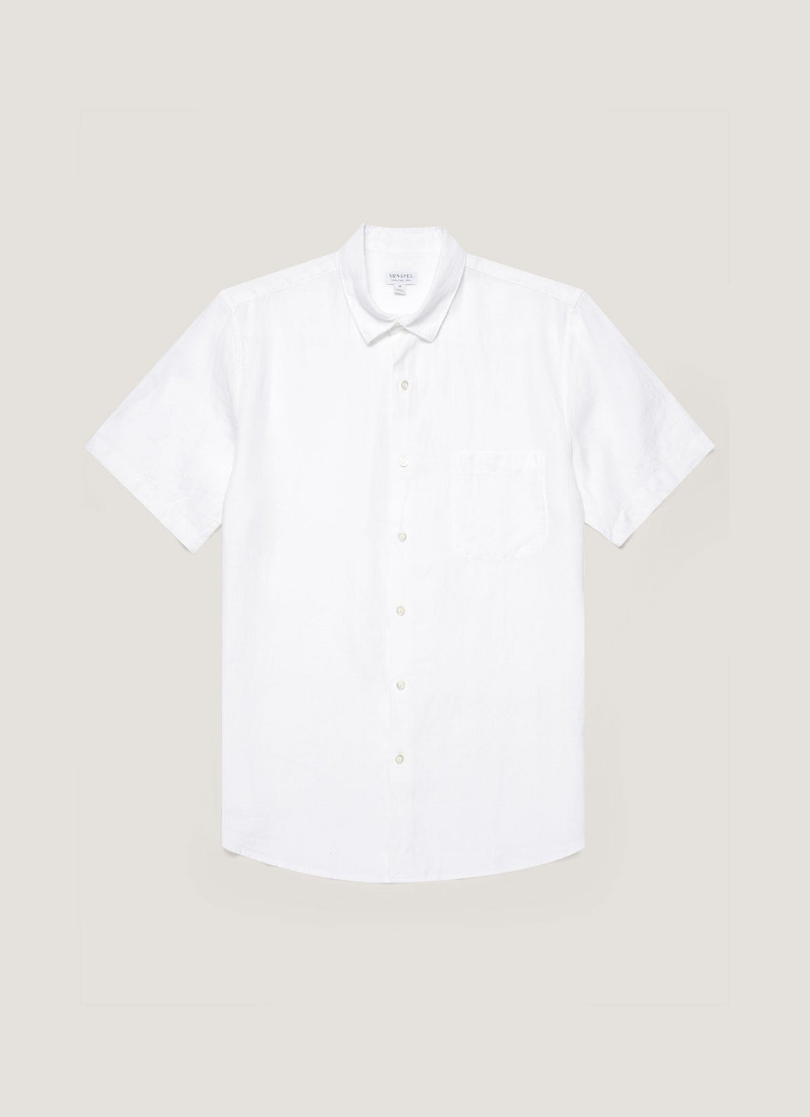 Men's Short Sleeve Linen Shirt in White