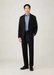 Men's Cotton Cashmere Shirt in Dark Blue