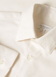Men's Cotton Cashmere Shirt in Warm White