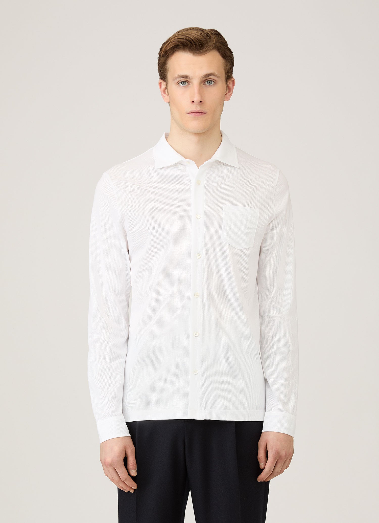 Men's Long Sleeve Riviera Shirt in White