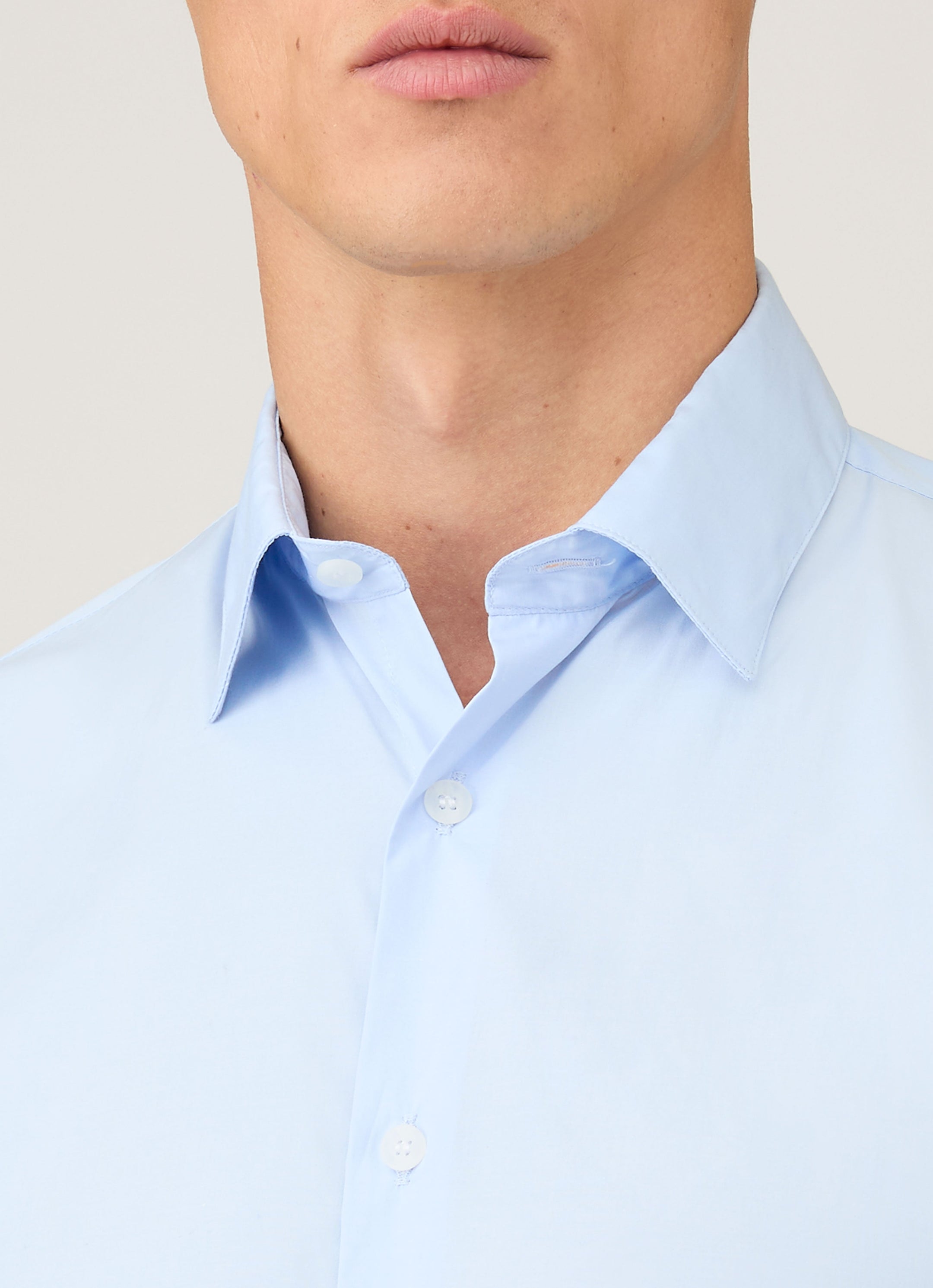 Men's Cotton Stretch Shirt in Light Blue