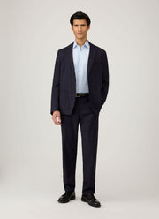 Men's Cotton Stretch Shirt in Light Blue/White