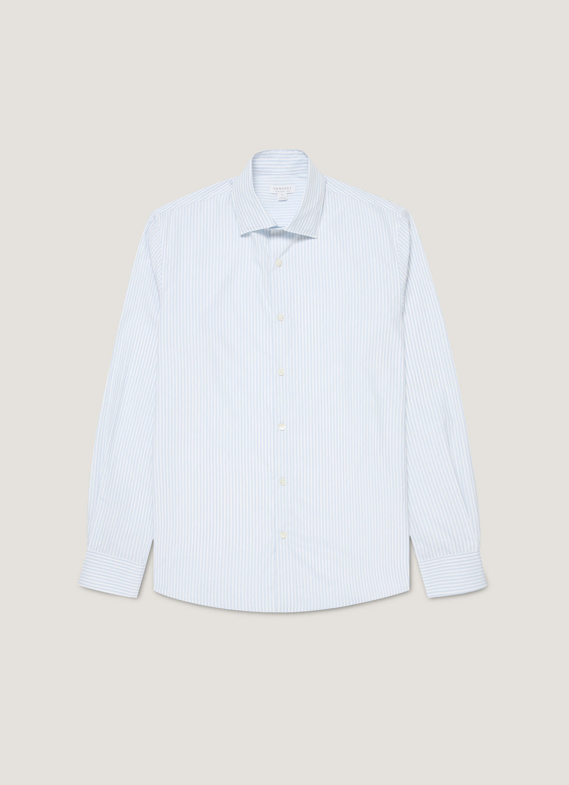 Men's Smart Poplin Shirt in White/Light Blue