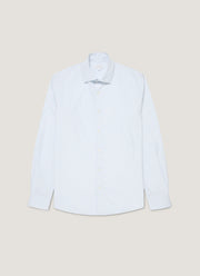 Men's Smart Poplin Shirt in White/Light Blue