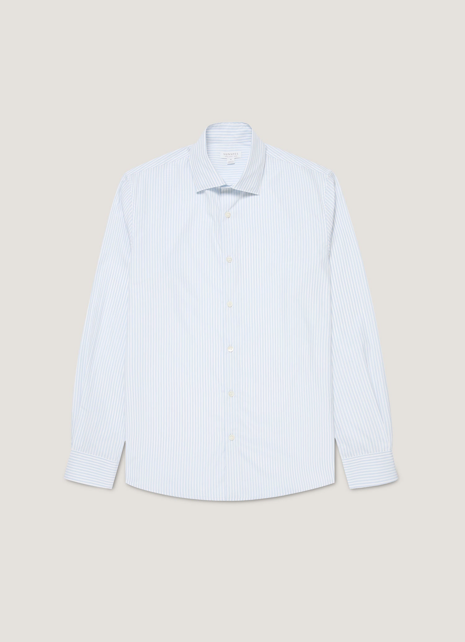 Men's Smart Poplin Shirt in White/Light Blue