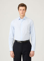 Men's Smart Poplin Shirt in White/Light Blue