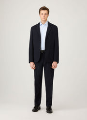 Men's Smart Poplin Shirt in White/Light Blue