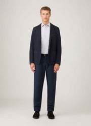 Men's Oxford Shirt in White/Navy