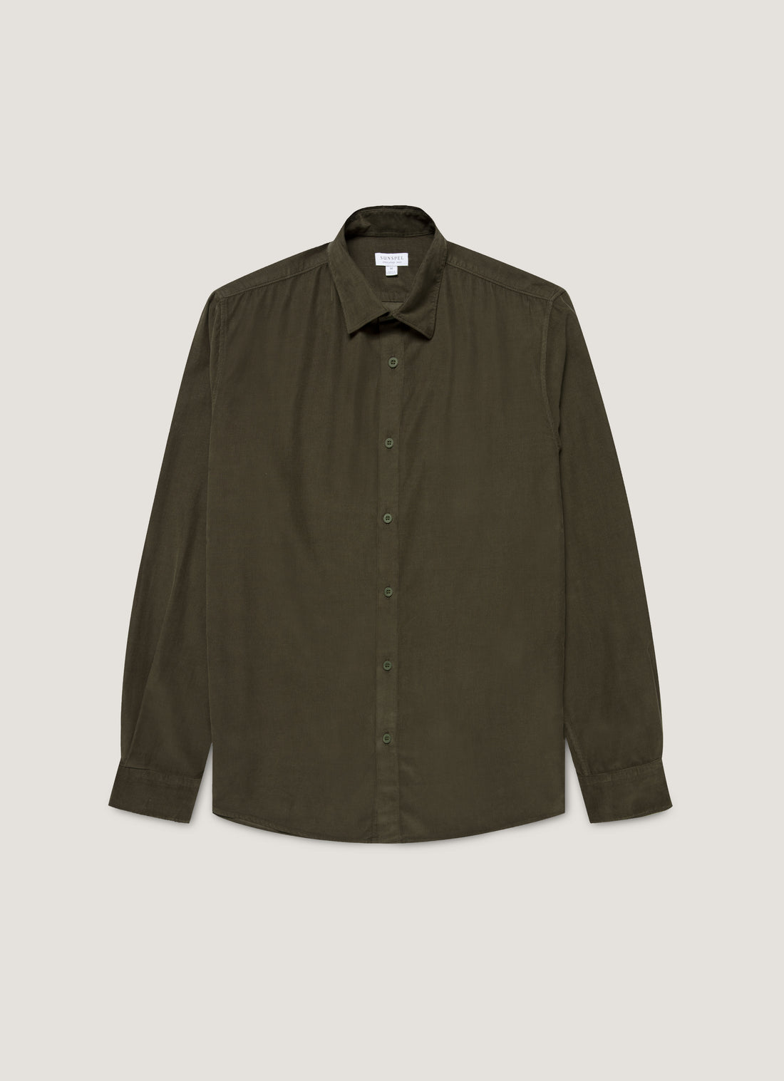 Men's Fine Cord Shirt in Dark Green