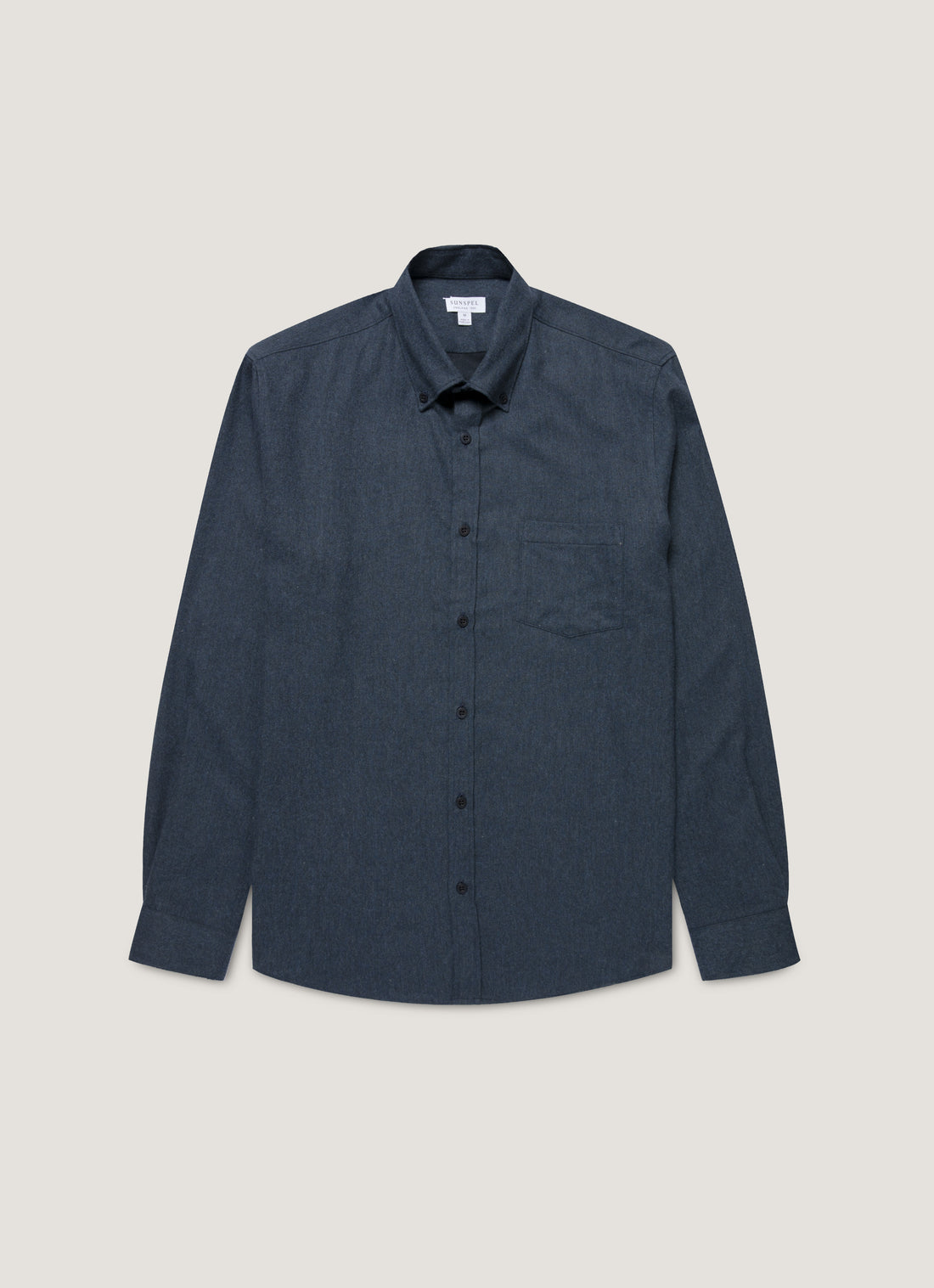 Men's Button Down Flannel Shirt in Selvedge Blue Melange