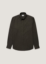 Men's Button Down Flannel Shirt in Loden Green