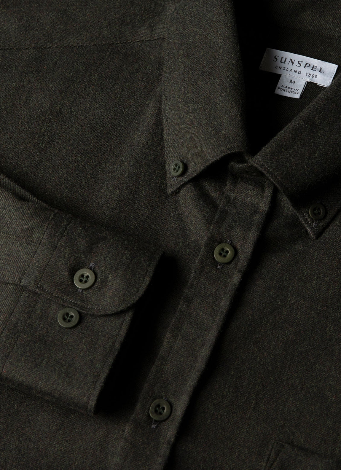 Men's Button Down Flannel Shirt in Loden Green