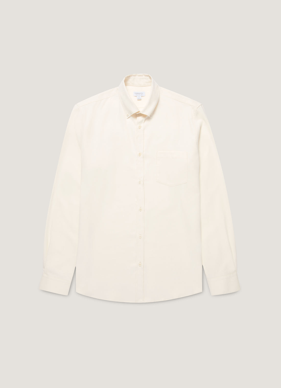 Men's Button Down Flannel Shirt in Ecru