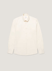 Men's Button Down Flannel Shirt in Ecru