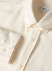 Men's Button Down Flannel Shirt in Ecru