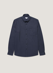 Men's Button Down Flannel Shirt in Navy
