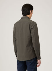 Men's Button Down Flannel Shirt in Dark Green