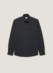 Men's Button Down Twill Shirt in Black