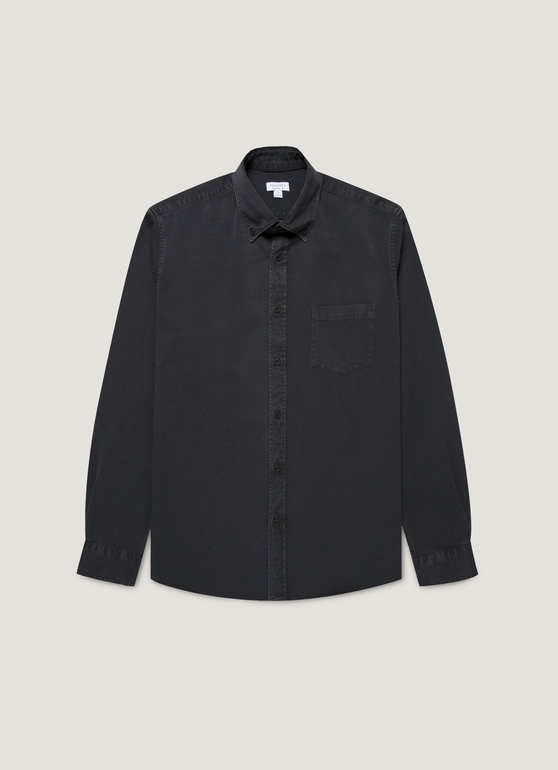 Men's Button Down Twill Shirt in Black