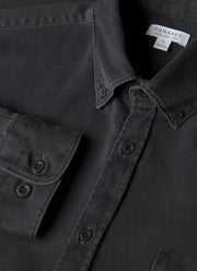 Men's Button Down Twill Shirt in Black
