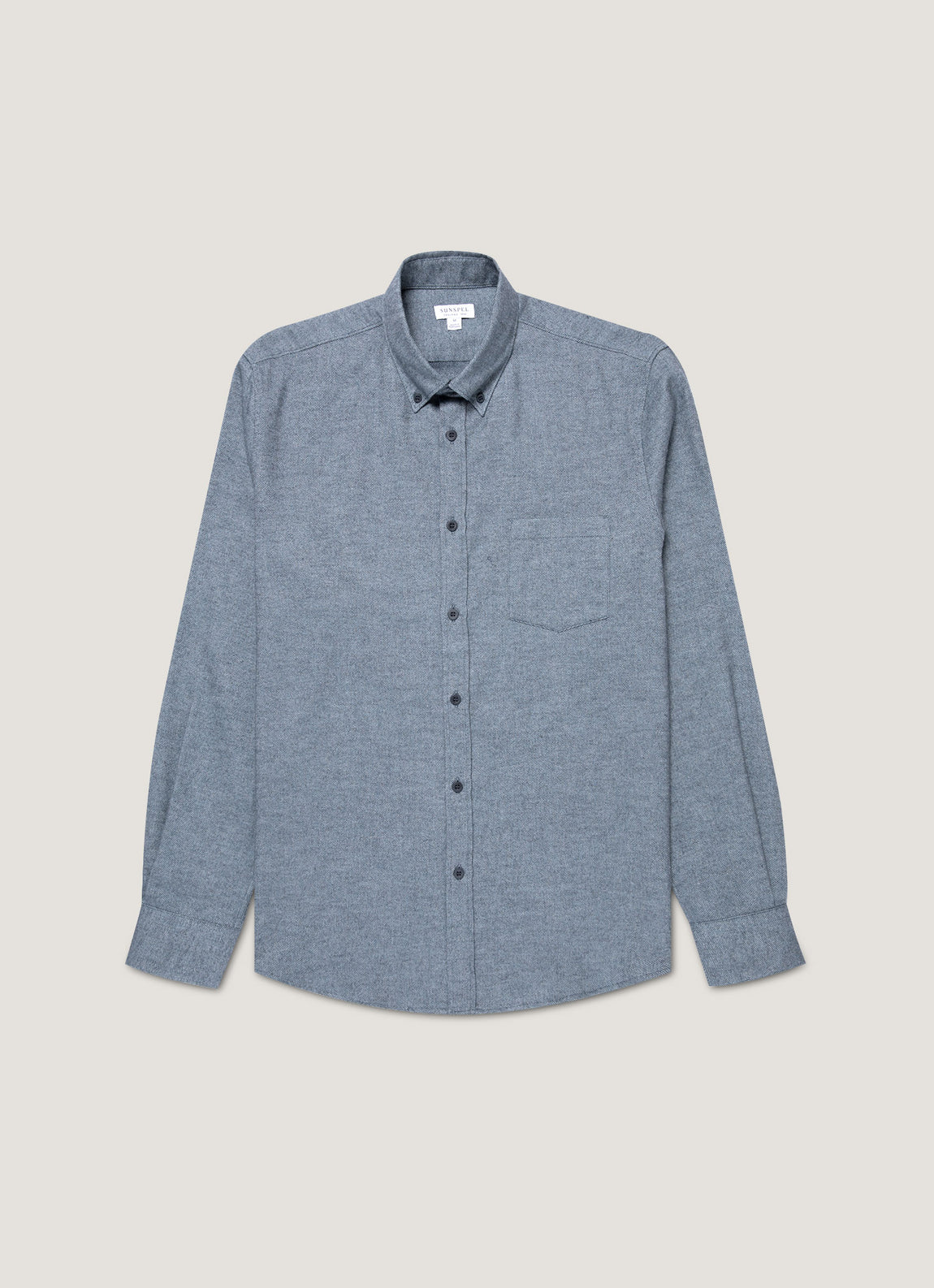 Men's Brushed Cotton Shirt in Light Blue Melange