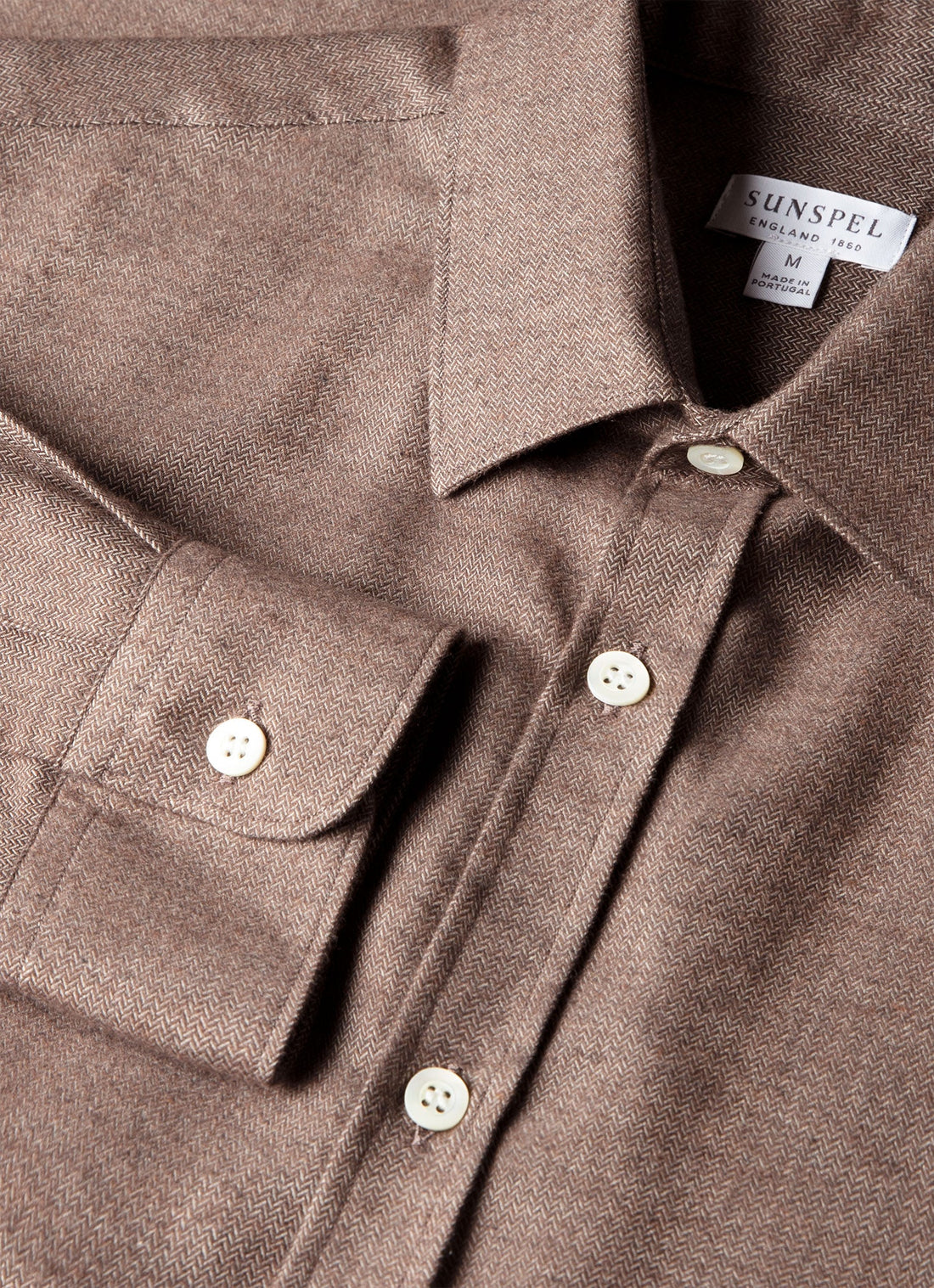Cotton Cashmere Herringbone Shirt