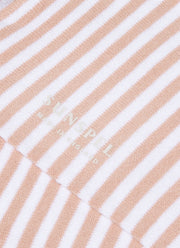 Men's Cotton Socks in Shell Pink/White English Stripe