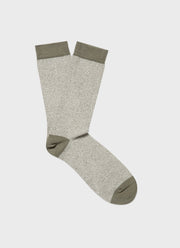 Men's Cotton Socks in Pale Khaki Twist
